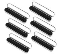 WEKAMOS 6 Piezas Estuche Metálico para Bolígrafos y Lápices con Tapa de Bisagra de Organizador Resistente para Escolar y Oficina Caja Rectangular de Duradero con Forro Interior