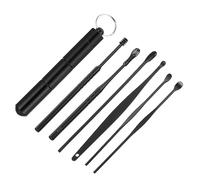 WEKAMOS 6 piezas Kit de Herramientas Inoxidable para Limpieza de Cerumen Portátil y Ligero Diseño Elegante para Uso Diario y Viaje Práctico para Adultos