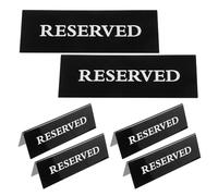 WEKAMOS 6 Piezas Señales Reservadas para Mesa Acrílicas Carteles Triangulares para Reservas Bodas Restaurantes y Eventos Diseño Estable y Reutilizable Texto Blanco sobre Fondo Negro