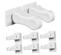 WEKAMOS 8 Cerraduras de Palanca para Puertas de Niños, Seguras y Confiables Respaldo Adhesivo, Hechas de Abs Blanco para Manijas y Palancas de Puerta