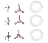WEKAMOS 9 Piezas Kit de Accesorio Distribuidor de Oxígeno para Bomba de Aire de Acuario con Tubo Flexible y Conectores de Acero Inoxidable Adecuado para Peceras y Estanques