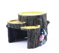 WEKAMOS Adorno para Peceras y Acuarios Casa Escondite para Reptiles de Resina, Decoración Natural para Terrarios, Refugio Seguro para Lagartos y Anfibios, Diseño Realista Tipo Tocón,
