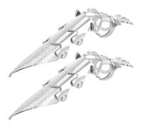 WEKAMOS Anillo Largo Ajustable para Dedo Estilo Punk Metálico Plateado 2 Piezas Diseño de Pulpo para Hombre Anillo Completo Articulación Adecuado para Fiestas y Halloween