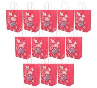 WEKAMOS Bolsas de Papel para Obsequio San Valentín 12 Unidades, Tamaño Mediano, Diseño Asas, Ideales para Fiestas, Bodas y Envoltura de Dulces, Material Duradero, Color Estampado