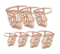 WEKAMOS Bozal para Perros de Plástico y Cuero PU Ajustable, Diseño de Cesta Transpirable, Juego de 7 Tamaños para Perros Grandes, Antimordeduras Adecuado para Entrenamiento y Control