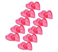 WEKAMOS Caja de Almacenamiento Roja en Forma de Corazón 10 Piezas 100x98x56mm de Plástico Colgante para San Valentín, Contenedores Rellenables para Dulces, Recuerdos y Decoración