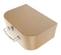 WEKAMOS Caja de Obsequio Multiusos de Papel Kraft Asa Maletín Pequeño para Almacenamiento de Joyas y Artículos Caja Reutilizable para Bodas y Fiestas Color Marrón Natural 1 Unidad