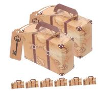 WEKAMOS Cajas de Maleta Vintage para Dulces 50 Unidades Color Amarillo Retro Papel Kraft Mini Cajas de Embalaje para Bodas Fiestas Cumpleaños Uso Multiusos Obsequio
