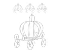 WEKAMOS Cajas de Obsequio de Metal en Forma de Carruaje de Calabaza, 4 Piezas, Decoración para Centro de Mesa de Boda y Fiesta, Adorno de Alambre Resistente para Dulces y