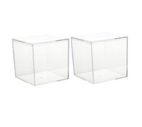 WEKAMOS Cajas de Plástico Cuadradas Transparentes para Dulces 2 Piezas Tamaño 10 CM Cajas de Almacenamiento Resistentes y Multifuncionales Ideales para Bodas Regalos y Organización