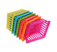 WEKAMOS Cestas Organizadoras de Lápices para Aula 6 Piezas Pequeño Rectangular Plástico Resistente Colores Variados Apilables Organizador Escritorio Material Escolar Oficina