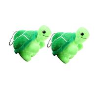 WEKAMOS Colgante de Llavero de Tortuga de Peluche 2 Piezas, Mini Muñeco Suave Verde para Mochila y Bolso, Accesorio Artesanal Ligero y Portátil para Manualidades y Decoración