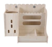 WEKAMOS Comedero de Madera Beige para Conejos y Chinchillas, Estante Resistente Que Reduce el Desperdicio y Mantiene el Espacio Limpio, Adecuado para pequeños mamíferos