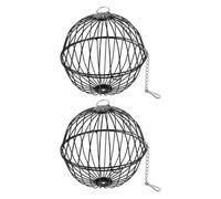 WEKAMOS Comedero para Pájaros al Aire Libre Bola de Sebo Negra, 2 Piezas, Colgante Metálico Resistente para Colibríes y Aves Pequeñas, Accesorio de Alimentación para Jardín