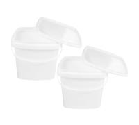 WEKAMOS Cubo Cuadrado de Plástico 5 Litros con Tapa y Asa Ergonómica Envase Hermético para Almacenar Alimentos y Líquidos Recipiente Portátil para Uso Doméstico y Agrícola Pack de 2