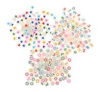 WEKAMOS Cuentas Acrílicas Luminosas con Letras y Abalorios DIY para Pulseras Multifunción Semitransparentes para Manualidades y Bisutería