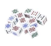 WEKAMOS Dados de Póker Acrílicos 16Mm 16 Piezas Resistentes al Desgaste Accesorios Portátiles para Juegos de Mesa Dados Mentirosos y Fichas para Fiesta y Juego Portátil