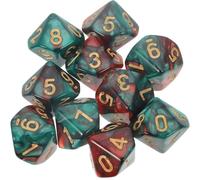 WEKAMOS Dados Digitales Educativos para 10 Caras Números 0-9, 10 Piezas Multicolor, Material Didáctico para Enseñanza Matemática en Aula y Juegos Escolares