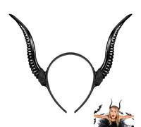 WEKAMOS Diadema de Cuernos de Oveja Negra para Halloween Tocado Elástico Unisex Accesorio Ligero para Disfraces y Fiestas Diadema Cabello Complemento Cosplay Aro de Pelo Resistente