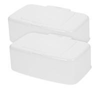 WEKAMOS Dispensador de Toallitas Portátil y Rellenable de Pp Blanco, Caja para Toallas Húmedas 2 Piezas Adecuado para Coche y Bolsa de Pañales