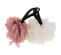 WEKAMOS Esponja de Baño Exfoliante Grande 2 Pcs, Bola de Malla Color Beige y Rosa Piel, Esponja Corporal Natural para Ducha, Exfoliante para Piel Sensible y Limpieza