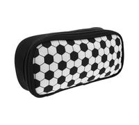WEKAMOS Estuche Deportivo para Lápices de Gran Capacidad, Bolsa de Lápices Portátil para Niños, Color Azul Diseño de Fútbol, Poliéster Resistente, Organizador Escolar Unisex para Uso