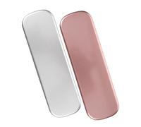 WEKAMOS Estuche Metálico para Lápices y Bolígrafos Doble Pack para Estudiantes y Profesores, Caja Pequeña Rectangular De Hojalata Plata y Púrpura, Organizador Compacto para Uso Diario y Escolar