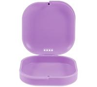 WEKAMOS Estuche Transpirable para Aparatos Ortopédicos de Viaje, Caja de Retención Pequeña en Color Lavanda, Material Plástico Resistente, Soporte Portátil para Prótesis Dental y Guardado