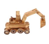 WEKAMOS Excavadora De Madera para Niño Niña Modelo De Juguete De Construcción Excavadora Funcional Educativo para Pequeños Ingenieros Vehículo De Juguete para Imaginación y