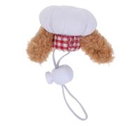 WEKAMOS Gorro de Chef Pequeño para Mascotas Correa Ajustable, Hecho a Mano en Tejido Color Café Orejas, Accesorio Disfraz para Hámster, Conejillo de Indias y Reptiles, Adecuado