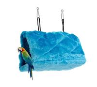 WEKAMOS Hamaca para Grande de Felpa Azul Cueva Colgante Cálida para Pájaros Cama para Dormir de Mascota Nido y Portátil con Ganchos Bilaterales