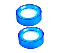 WEKAMOS Humedecedor de Dedos para Contar Dinero 2piezas Esponjas Redondas de Plástico y Esponja Color Azul para Oficina Bancaria y Uso Financiero Fácil de Limpiar