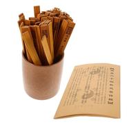 WEKAMOS Juego Completo de Varillas de Adivinación de Bambú con 64 Hexagramas, Tubo de Bambú de 10 Cm y Libro Ilustrado para Aprendizaje del I Ching, Accesorios de Profecía Chinos para Uso