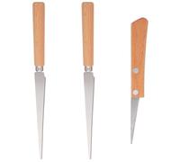 WEKAMOS Juego de 3 Cuchillos para Tallar Arcilla y Cerámica Mango de Madera, Acero Inoxidable Resistente, Set para Modelado y Tallado Manual en Madera y Cerámica, Adecuado para