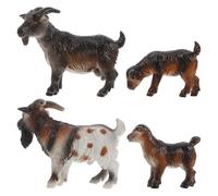 WEKAMOS Juego de 4 Figuras Realistas de Cabras Familiares, Modelos de Animales de Granja, Juguetes Interactivos Educativos y Colección Decorativa para Juego Creativo