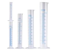 WEKAMOS Juego de 5 Cilindros Graduados de Plástico Base Pentagonal, Capacidad 50-1000ml, Resistentes a Rodar y Fáciles de Observar para Procesos Químicos