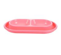 WEKAMOS Juego de Cuencos Dobles para Gatos y Perros Pequeños de Plástico Rosa Diseño Antihormigas y Borde de Agua para Mantener la Comida Limpia