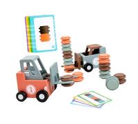 WEKAMOS Juego de Mesa Infantil de Carretilla Elevadora de Madera, Juguete de Ingeniería Pequeño para Desarrollo Temprano, Vehículo de Construcción Seguro y Educativo