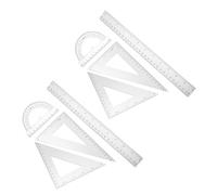 WEKAMOS Juego De Reglas Transparentes Triangulares 30 Cm, Transportador y Escuadra, Set Geometría Profesional, Precisión para Dibujo Técnico y Educativo, Herramientas para Estudiantes y Arquitectos