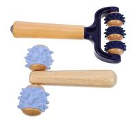 WEKAMOS Juego de Rodillos Masajeadores de Madera 2 Piezas para Esculpir Músculos, Masajeador Manual Corporal Pies Cuentas, Herramienta Ergonómica Ligera para Yoga, Gimnasio y