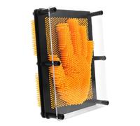 WEKAMOS Juguete de Pin Art 3D para Niños Pequeños Molde de Mano Cuadrado Pequeño Color Amarillo Juego Sensorial Creativo Educativo para Hogar y Escuela