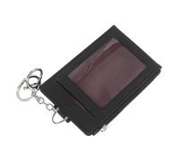 WEKAMOS Llavero Porta Tarjetas de Crédito y Credenciales, Tarjetero de PU Negro Multifuncional, Compacto y Resistente, Unisex, Adecuado para Uso Diario y Transporte Público, con Gran