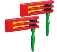 WEKAMOS Matraca de Madera Doble Capa 2 Piezas Juguete Musical Giratorio para Instrumento de Trinquete Portátil Seguro para Fiestas y Actividades Infantiles