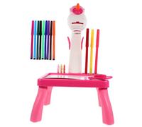 WEKAMOS Mesa de Dibujo con Proyector de Unicorno Rosa para Juguete Educativo de Pintura y Desarrollo de Creatividad y Coordinación Mano