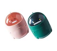 WEKAMOS Mini Bote de Basura para Escritorio Tapa Abatible Plástico Resistente Diseño Dinosaurio Tamaño Compacto Set de 2 Unidades Verde y Rosa Adecuado para Oficina Cocina y Baño