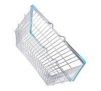 WEKAMOS Mini Cesta de Hierro Decorativa con Asa para Niños, Tamaño Grande, Azul Claro, Juguete de Almacenamiento para Carrito de Supermercado, Adecuado para Juegos de Simulación