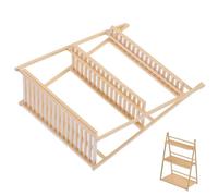 WEKAMOS Mini Estante para Plantas de Interior en Miniatura, Soporte para Macetas de Casas de Muñecas, Modelo de Muebles Mini, Accesorio Decorativo para Balcón y Salón, Color Natural,