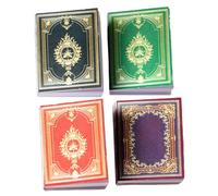 WEKAMOS Mini Libros Bíblicos en Miniatura para Casa de Muñecas, 4 Piezas (Morado, Rojo, Verde, Negro), Accesorios de Papel para Decoración de Salas de Estudio y Juguetes