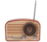 WEKAMOS Mini Radio de Estilo Vintage en Miniatura, Modelo Simulado de Radio Pequeña de Plástico Marrón para Decoración de Casas de Muñecas, Accesorio Compacto para Manualidades