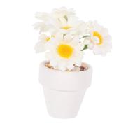 WEKAMOS Miniatura De Bonsai Potted Plant para Casa De Muñecas Decoración Realista para Escritorio y Miniaturas Accesorio De Jardín Surtido De Flores Artificiales Maceta Blanca